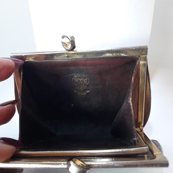 GUCCI 1980's Black Coin Wallet Small - Picture 11 of 15